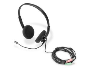 DIGITUS CUFFIE PER UFFICIO ON EAR CON RIDUZIONE DEL RUMORE, STEREO 3,5 MM