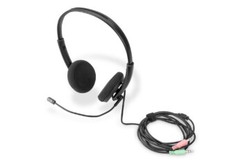 DIGITUS CUFFIE PER UFFICIO ON EAR CON RIDUZIONE DEL RUMORE, STEREO 3,5 MM